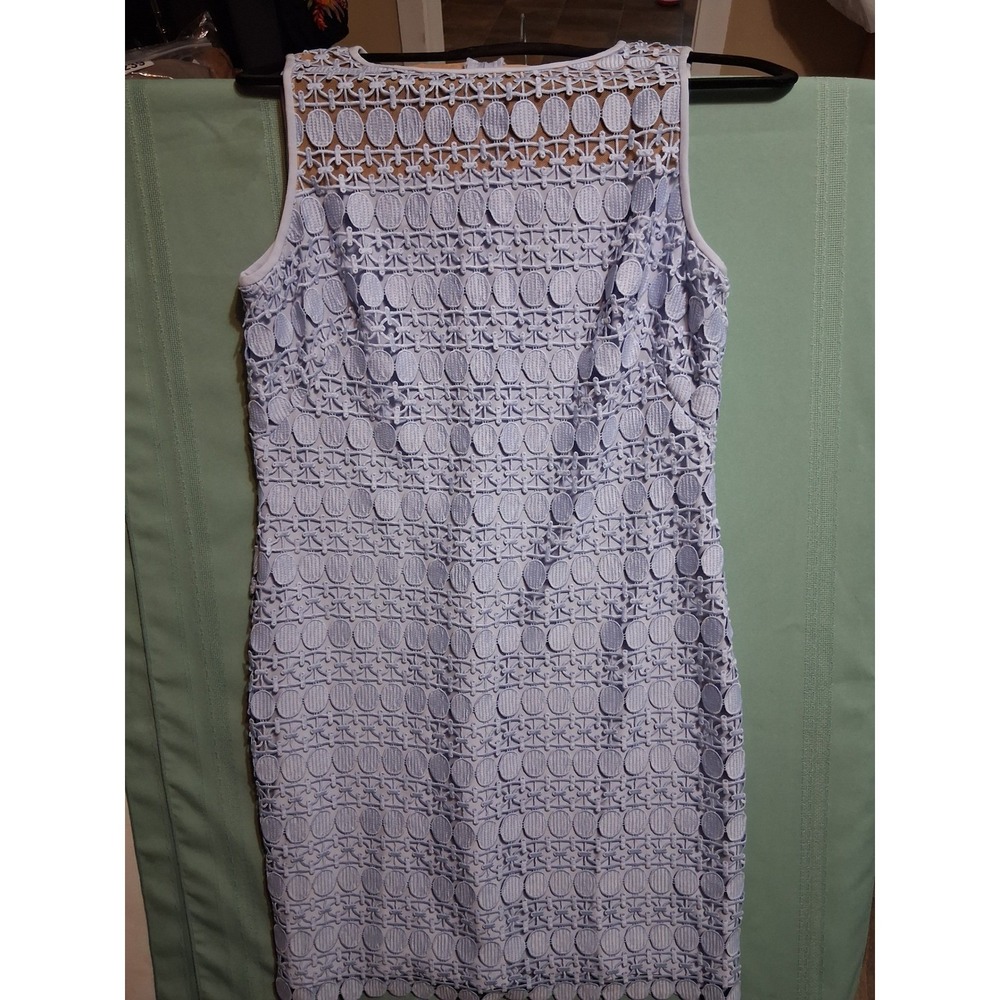 Lauren Ralph Lauren Light Blue Eyelet Lace Sheath Dress Size 10 Sleeveless